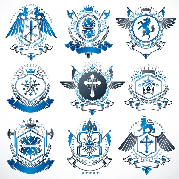 Escudo de armas decorativo heráldico — Archivo Imágenes Vectoriales