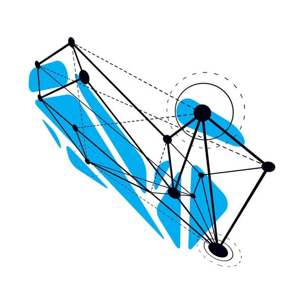 Abstraktes geometrisches 3D facettiertes Objekt — Stockvektor