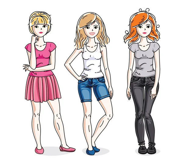 Mutlu genç yetişkin kızlar grup 