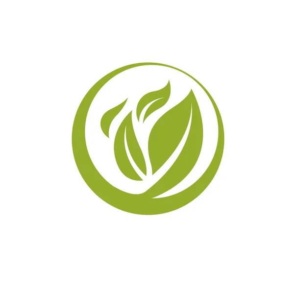 Ícone folhas verdes — Vetor de Stock