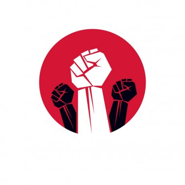 yükseltilmiş kolu ile yapılan sembolü 