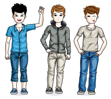 Genç teen erkek seti