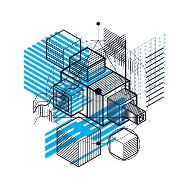 soyut izometrik satırları