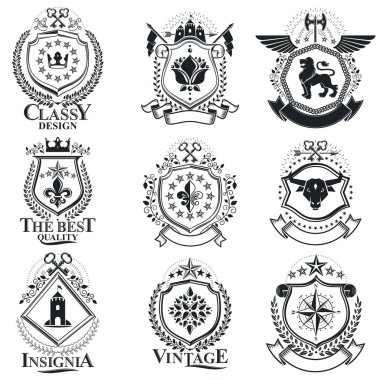 Vintage dekoratif Amblemler besteleri