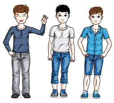 Genç teen erkek seti