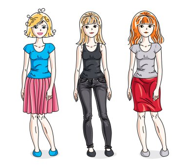 Mutlu genç ve güzel kadınlar