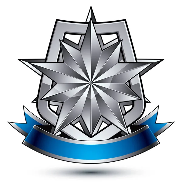 Полигональная серебряная звезда — стоковый вектор