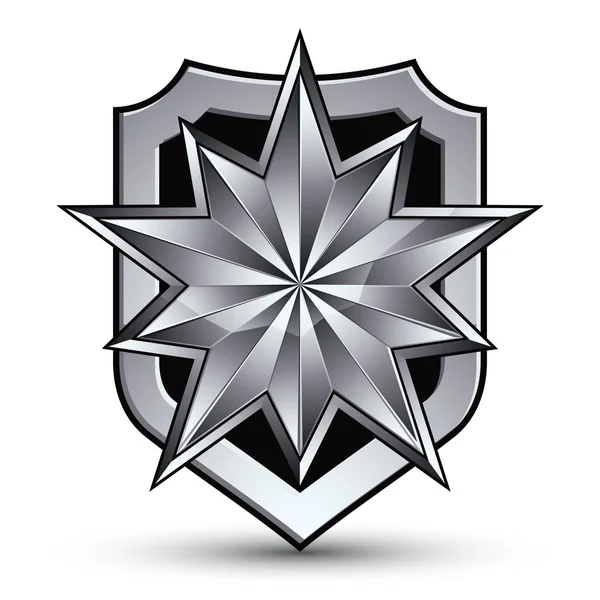 Polygonální Stříbrná hvězda — Stockový vektor
