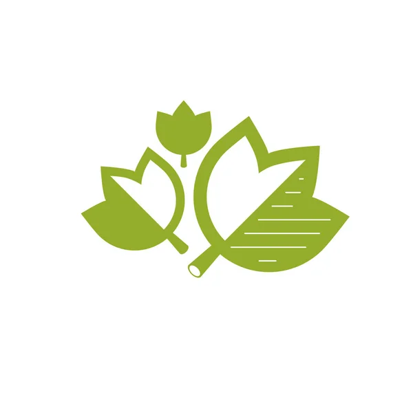 Yeşil yaprakları logosu — Stok Vektör