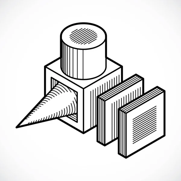 Forma dimensional isométrica — Vetor de Stock