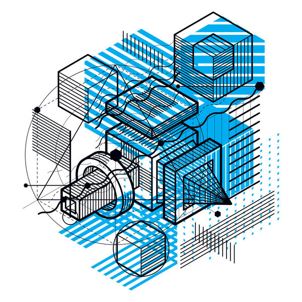 Abstract 3d shapes composition