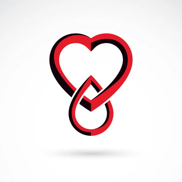 Forma di cuore rosso — Vettoriale Stock