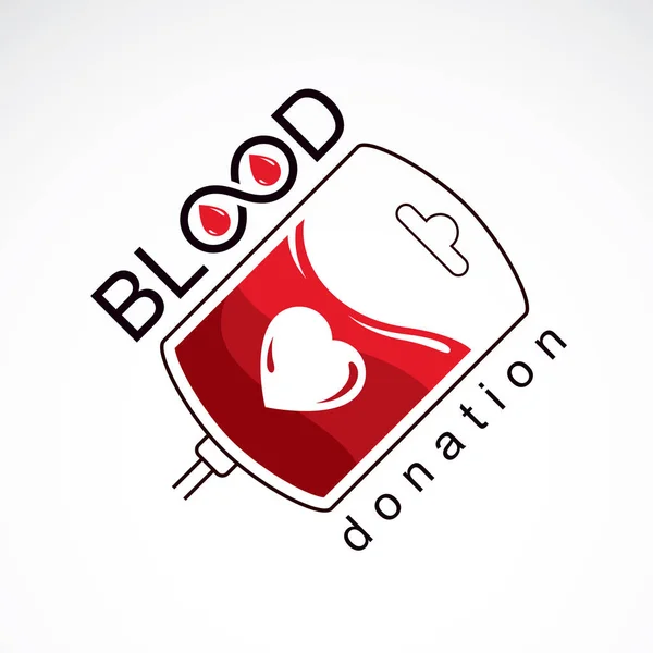 Bloed donatie inscriptie — Stockvector
