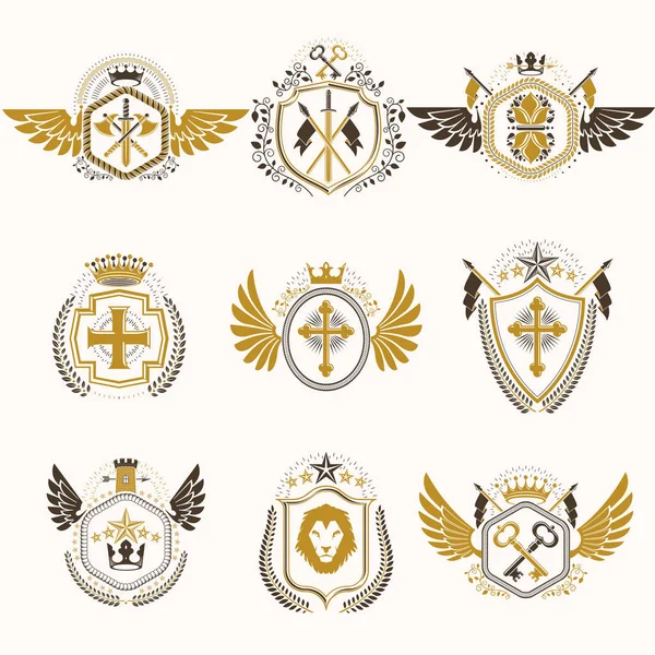 Vintage heraldikai jelkép — Stock Vector