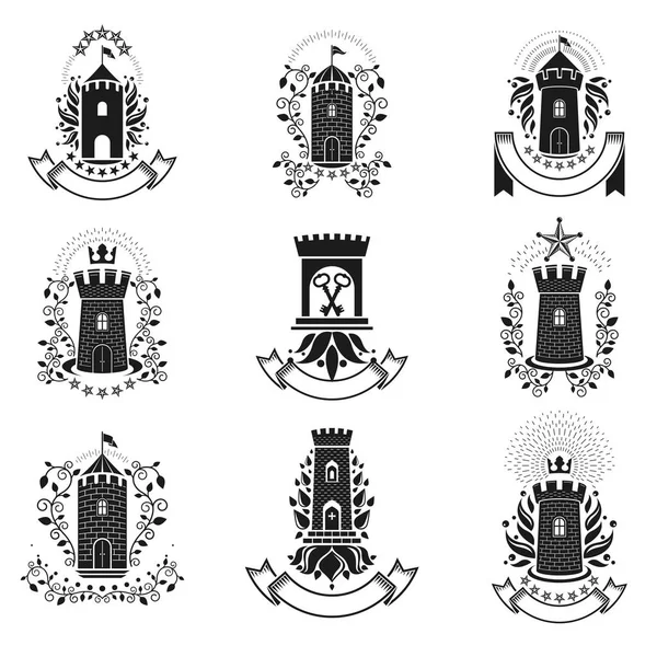 Heraldic design elements — Stock Vector