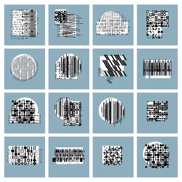 Juego de composiciones geométricas abstractas — Vector de stock