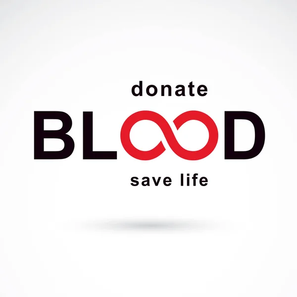 Inscrição de doação de sangue — Vetor de Stock