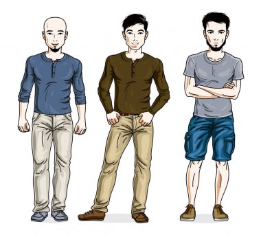 yakışıklı çizgi film erkek seti