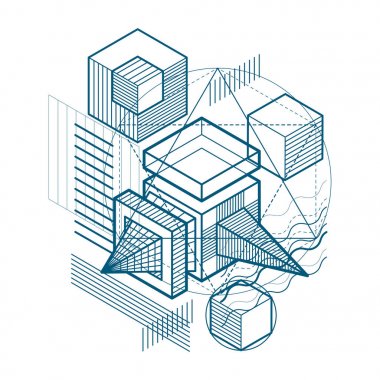 Elemanları ile izometrik soyutlama