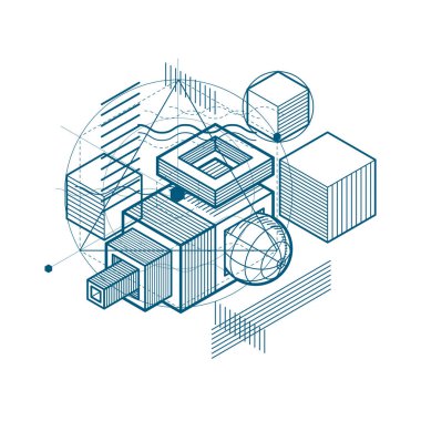 Elemanları ile izometrik soyutlama