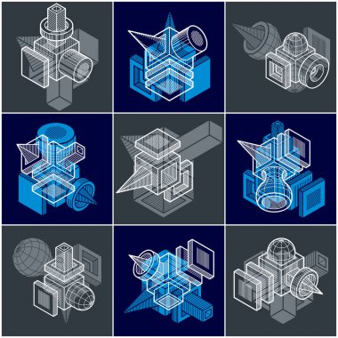 Soyut şekiller koleksiyonu.