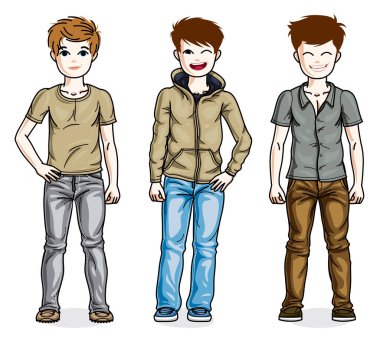 yakışıklı çizgi film erkek seti