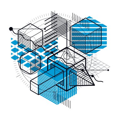 Elemanları ile izometrik soyutlama