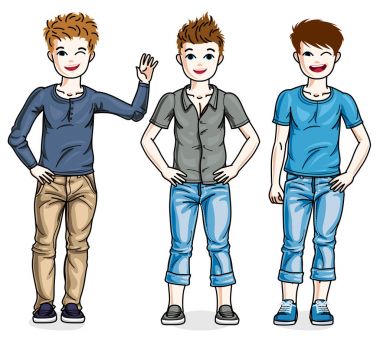 yakışıklı çizgi film erkek seti