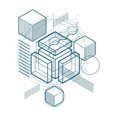 Elemanları ile izometrik soyutlama