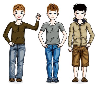 yakışıklı çizgi film erkek seti