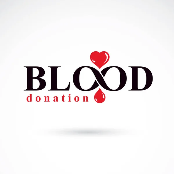 Blod donation logotype — Stock vektor