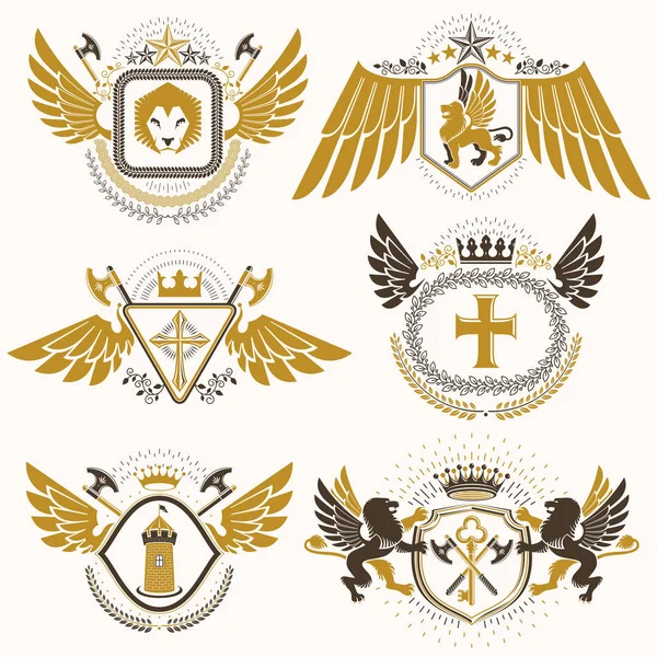 Vintage emblems collection — Stock Vector