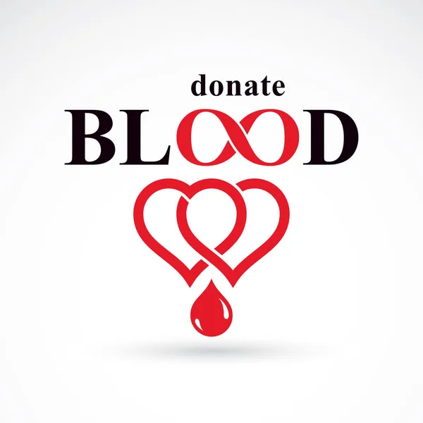 Logotype donasi darah - Stok Vektor