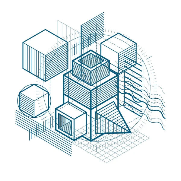 Elemanları ile izometrik soyutlama