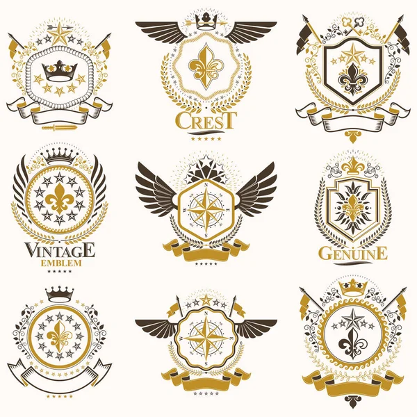 Vintage emblem samling — Stock vektor