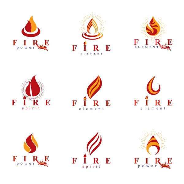 Горящие символы пламени — стоковый вектор