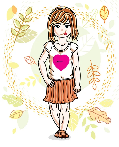 Petite femme rousse de dessin animé — Image vectorielle