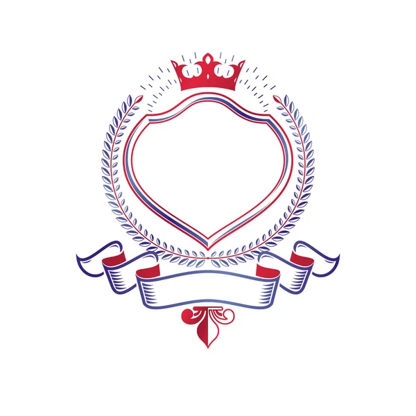 Emblema con corona reale — Vettoriale Stock