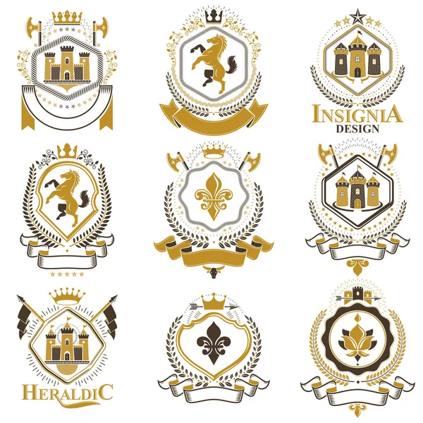 Vintage emblems collection — Stock Vector