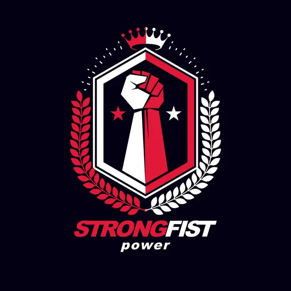 筋肉男の強い拳 — ストックベクタ