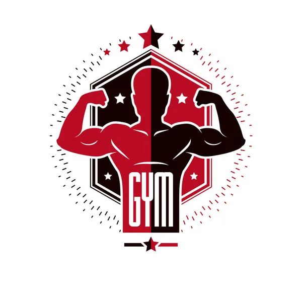 Logos für die Schwergewichtsgymnastik — Stockvektor
