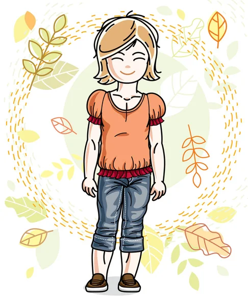 Little blonde girl — Stock Vector