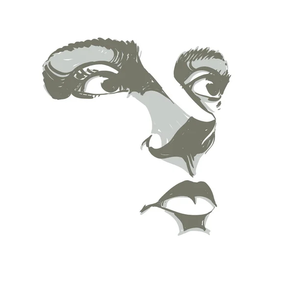 Черно-белое женское лицо — стоковый вектор