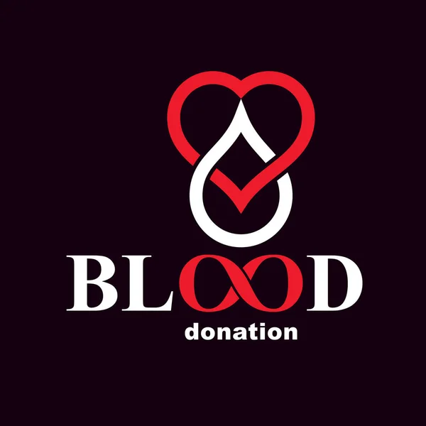 Logotype donasi darah - Stok Vektor