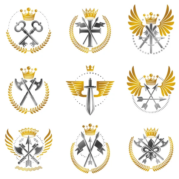 Conjunto de emblemas religiosos — Vector de stock