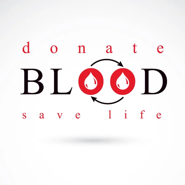 Kan bağışı logo — Stok Vektör