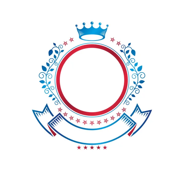Szárnyas insignia a császári korona — Stock Vector