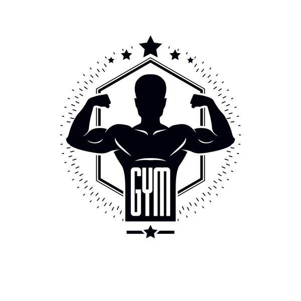 Logotipos para el gimnasio de peso pesado — Vector de stock