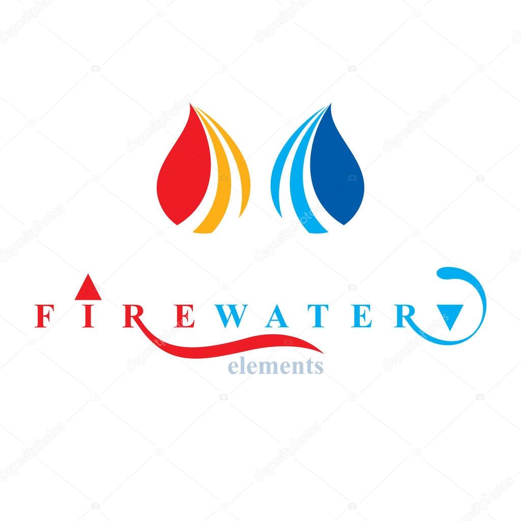 Vector illustration of Pure aqua ecology symbol. Human water consumption theme