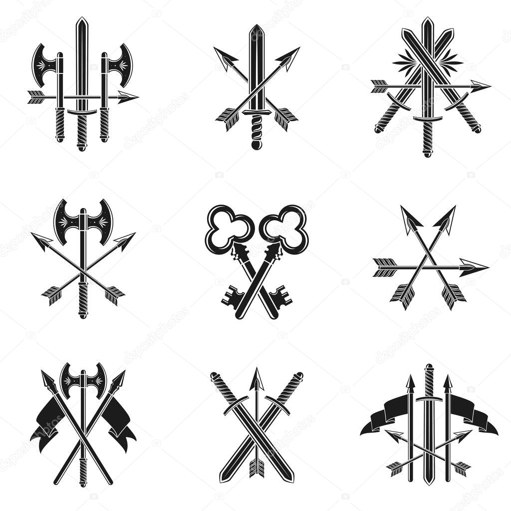 Vector illustration design of Religious emblems set. logos collection.